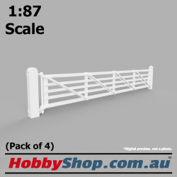 VR Railway Gates #1 22'6 with Post (4 Pack) 1:87 Scale