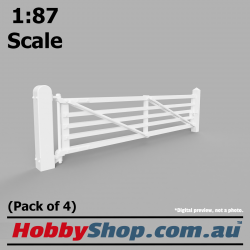 VR Railway Gates #1 15' with Post (4 Pack) 1:87 Scale