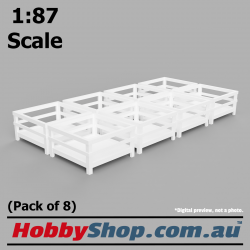 Flat Car Load Trays 8 Pack HO 1:87 Scale