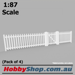 VR Picket Fence with Gate #5 (Left) 1:87 Scale
