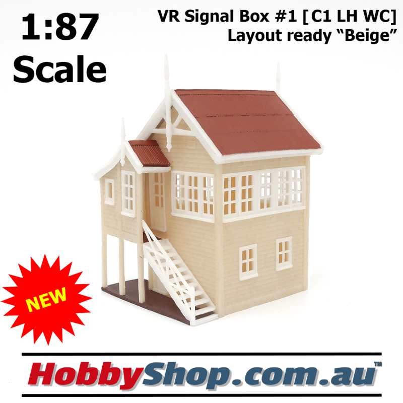 VR Signal Box #1 [C1 LH WC] Beige HO 1:87 Scale