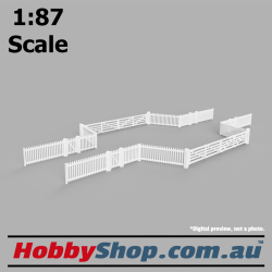 VR Crossing Gates with Picket Fence Set #7 1:87 Scale