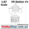 VR Station Building #1 Beige 1:87 Scale