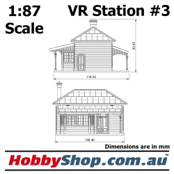 VR Station Building #3 Beige 1:87 Scale