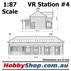 VR Station Building #4 Beige 1:87 Scale