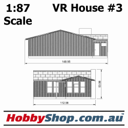 VR Employee House #3 Cream 2 Bedroom 1:87 Scale