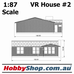 VR Employee House #2 Cream 3 Bedroom 1:87 Scale