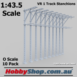 VR Merz Stanchion Single Track 152mm 10 Pack 1:43.5 O Scale