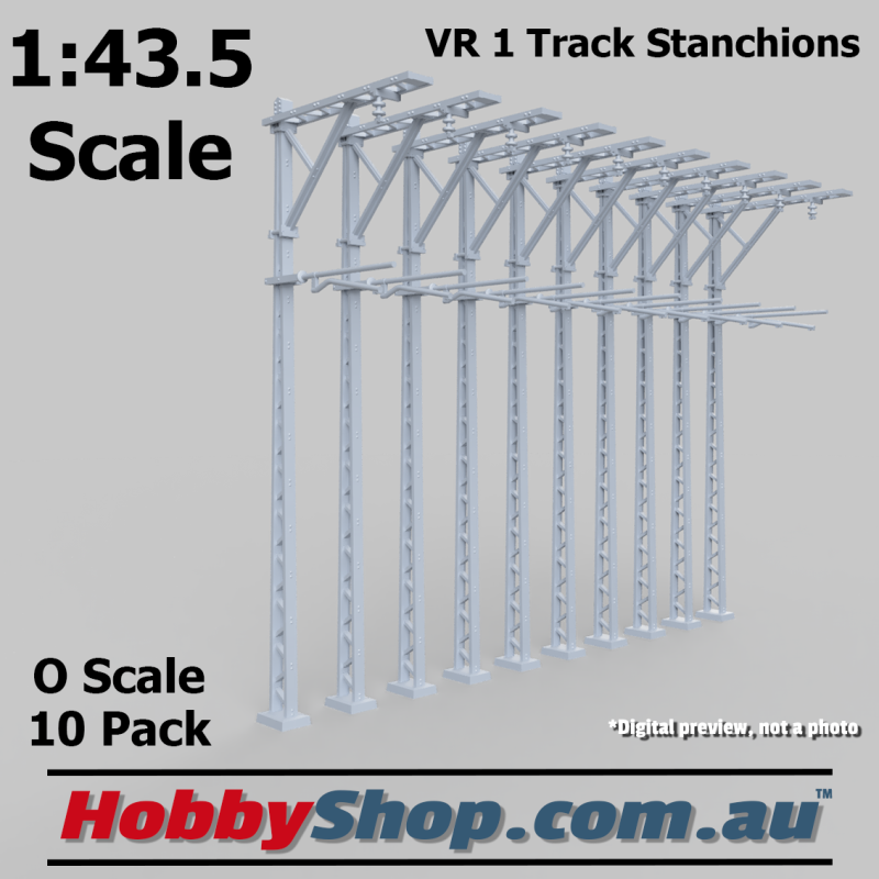 VR Merz Stanchion Single Track 152mm 10 Pack 1:43.5 O Scale