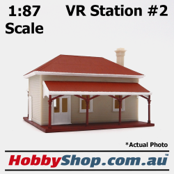 VR Station Building #2 Beige 1:87 Scale