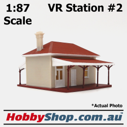 VR Station Building #2 Beige 1:87 Scale