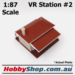 VR Station Building #2 Beige 1:87 Scale