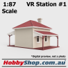 VR Station Building #1 Beige 1:87 Scale