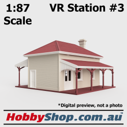 VR Station Building #3 Beige 1:87 Scale