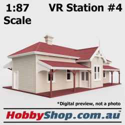 VR Station Building #4 Beige 1:87 Scale