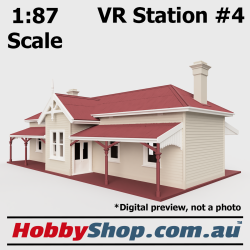 VR Station Building #4 Beige 1:87 Scale