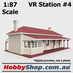 VR Station Building #5 Beige 1:87 Scale