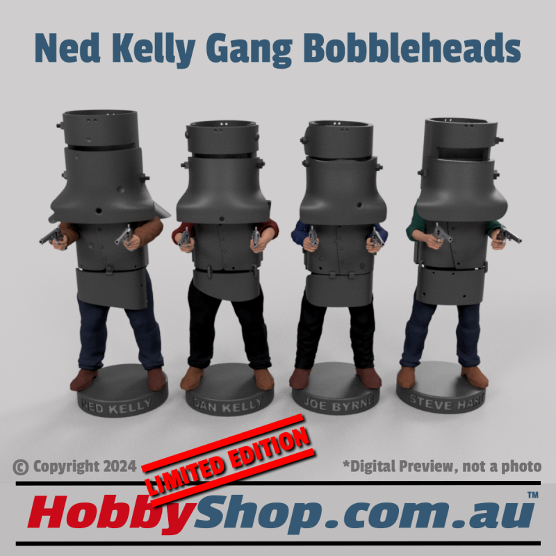 Ned Bobblehead Gang - Ned Kelly Gang Bobbleheads - "Bail Up!" Bushranger Collectable Figures