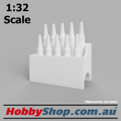 1:32 Scale 3D Model Oil Bottle Rack & 10 Bottles