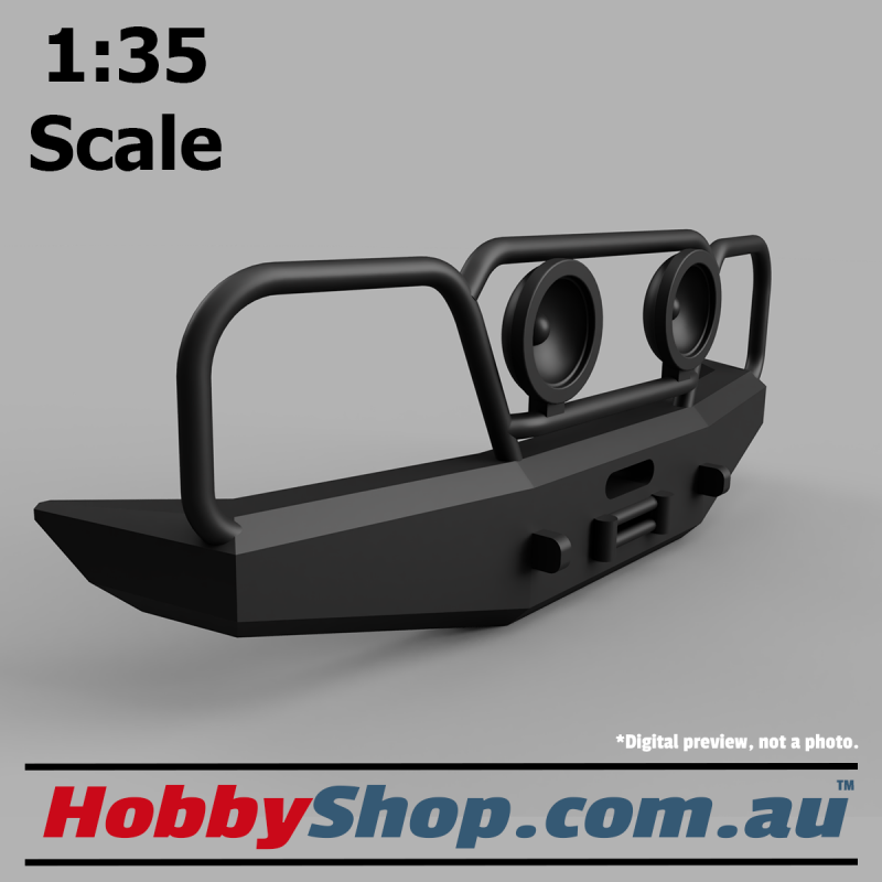 1:35 Scale Model Bullbar with Lights for 4WD like Mitsubishi Pajero