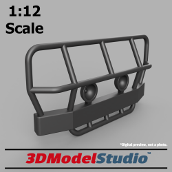 1:12 Scale 3D Model Bullbar with Lights for 4WD like Toyota FJ40 Landcruiser #2